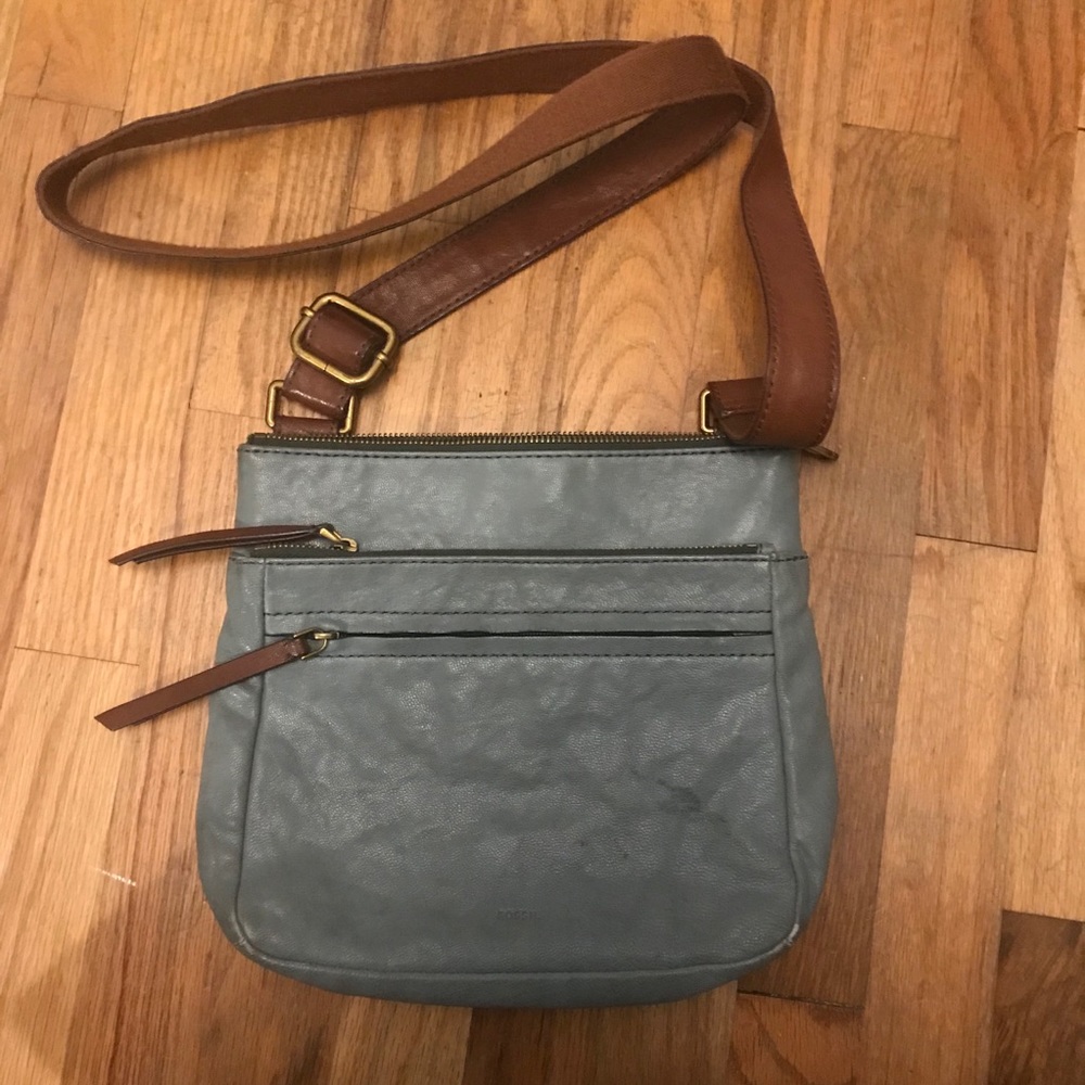 Fossil blue-grey crossbody purse